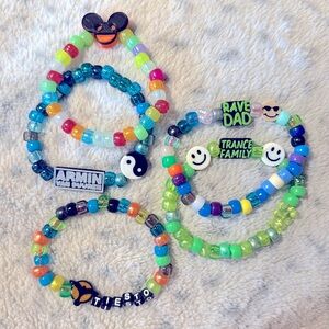 Rave Dad Trance Family Deadmau5 Tiesto Armin Kandi Bracelet Set